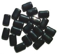 20 18mm Black Chiclet Glass Beads